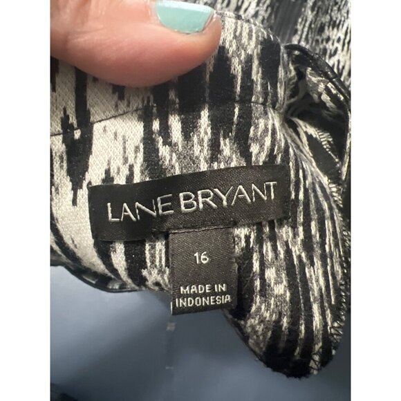 Lane Bryant Dress 16 Sleeveless Black White Animal Print Vacation Resort Cruise - Picture 2 of 10